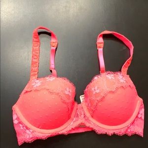 NEW VS lined Demi Neon Pink mesh/lace